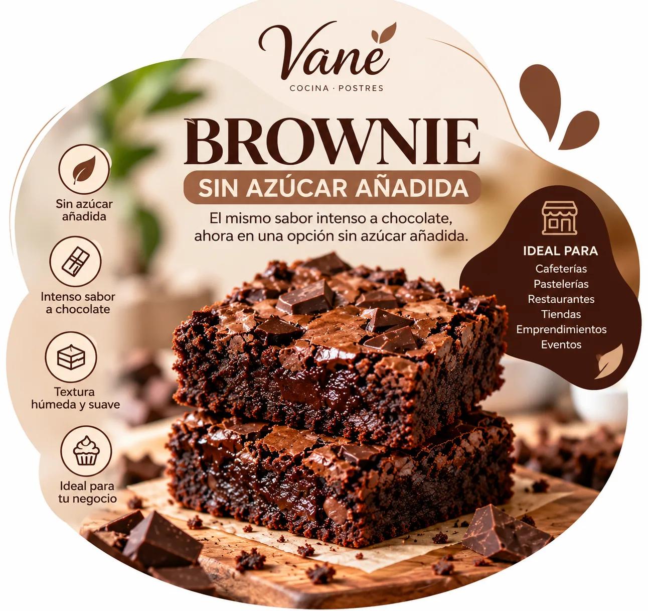 Brownie Sin Azúcar Añadida